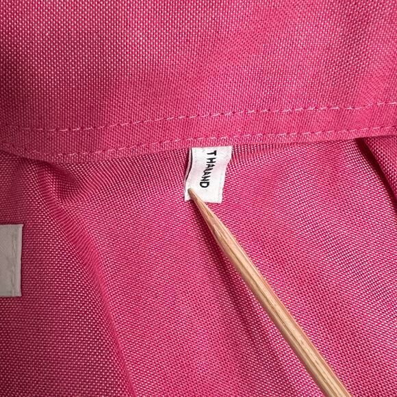 Foxcroft Womens Button Front Top Size 8 Fitted Red Pink Non Iron 3/4 Sleeve - Picture 13 of 13